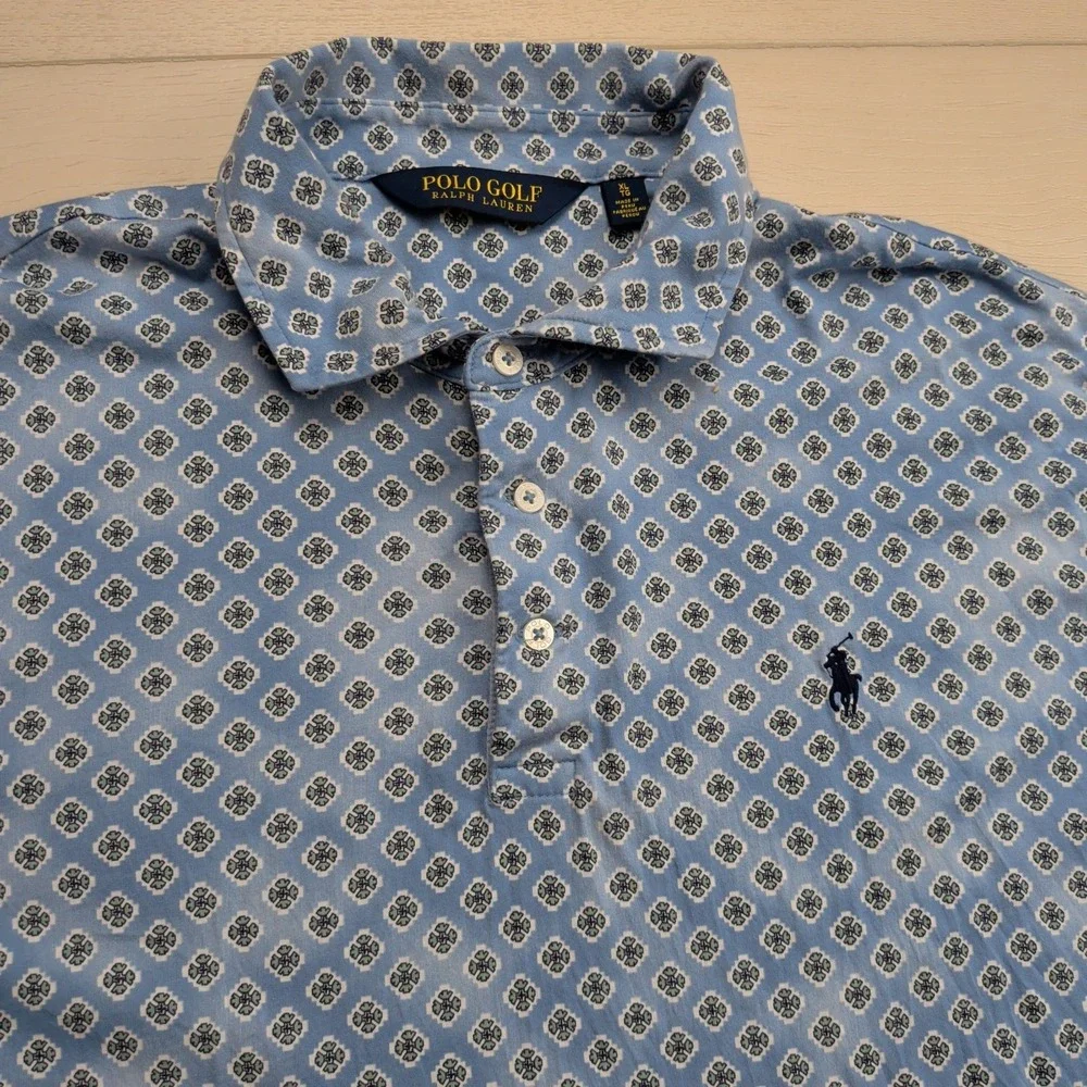 Polo Golf Ralph Lauren‎ Polo Shirt Mens XL Floral All Over Print Blue